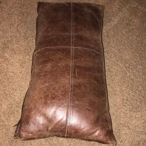 Leather decor pillow